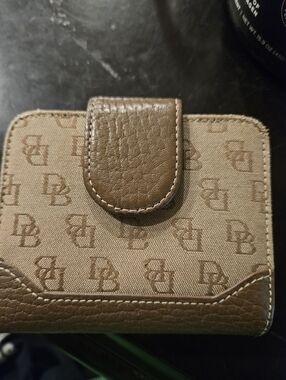 Dooney & Bourke Brown Monogram Compact Wallet